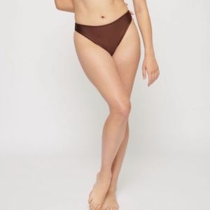 Brown Ischia Shiny Bikini Bottom